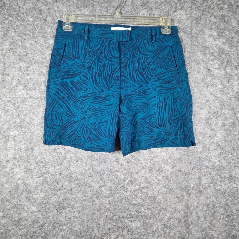 Lady Hagen Size 6 Chino Golf Shorts Blue Zebra Print Casual Paradise Found